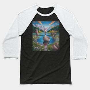 watercolor zombie goose in lake with horns Baseball T-Shirt